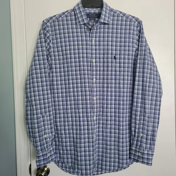 Polo Ralph Lauren Classic Fit Performance Plaid Button Down Shirt Medium 15 1/2 - Picture 2 of 9
